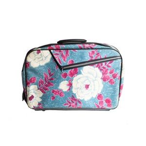 Retro 1960s 70s Floral Pattern Over Night Suitcase